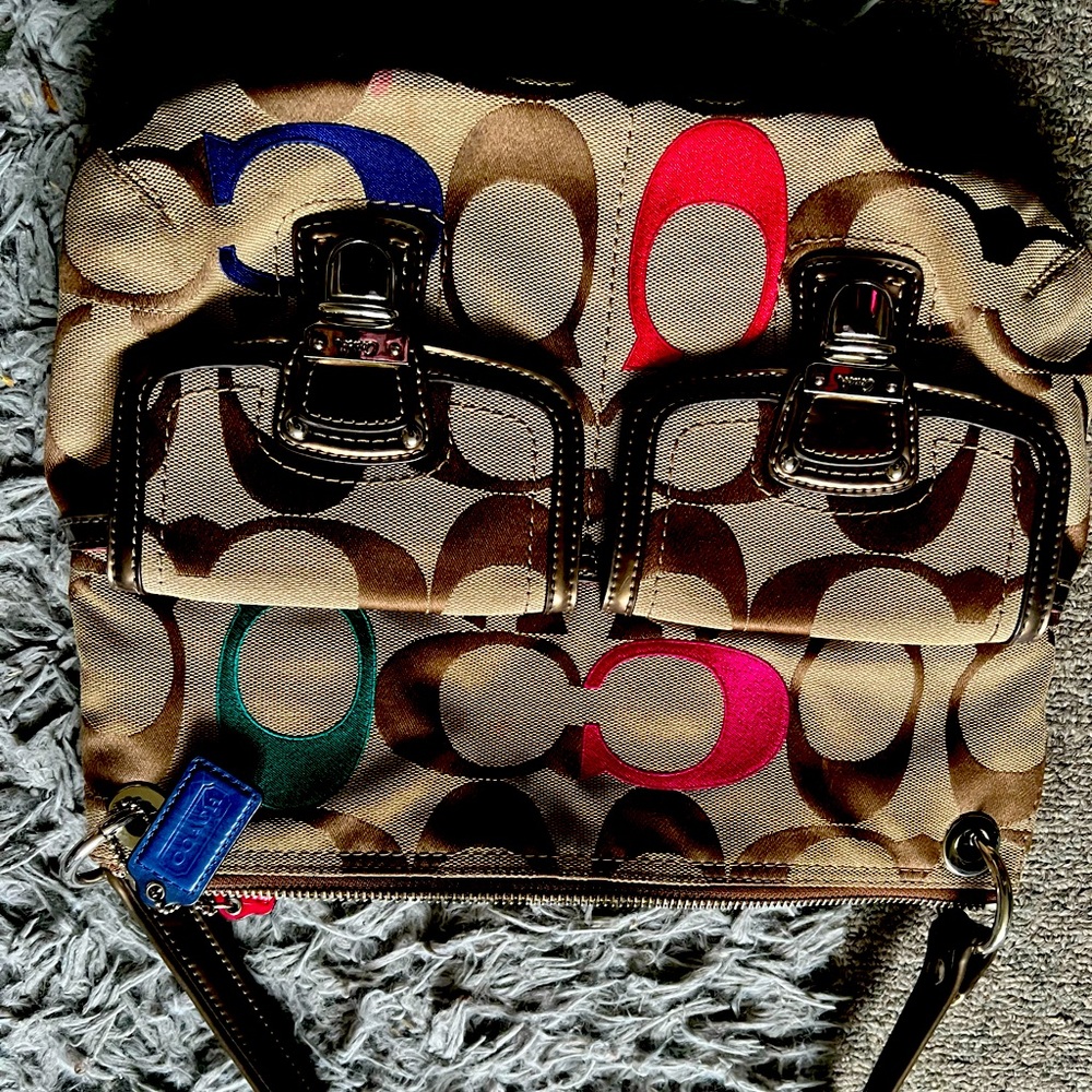 Coach multi color shoulder bag
